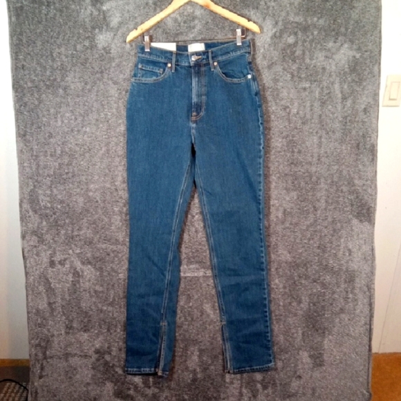 Everlane High Rise The Cheeky Split Hem Jean Organic Cotton Straight   Womens 29 - Picture 1 of 11